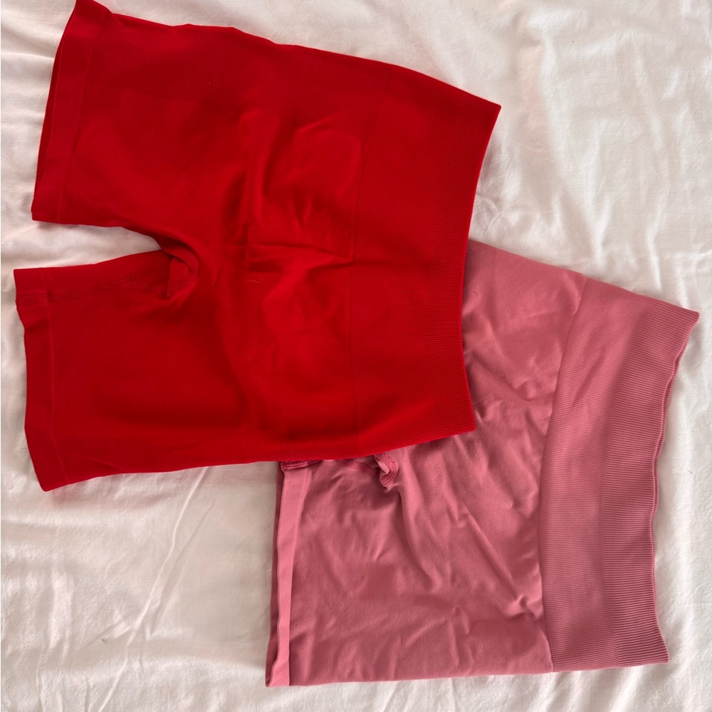 Women's Athletic Shorts - Red and Pink